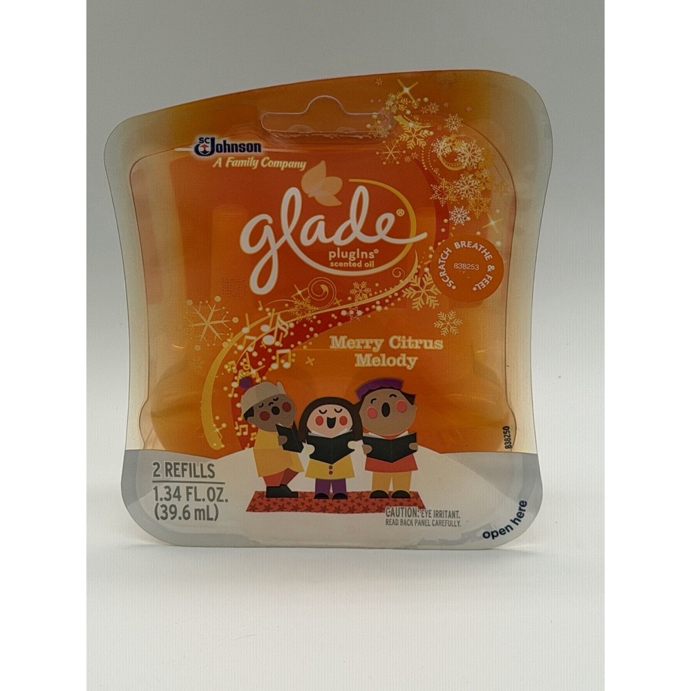 Glade MERRY CITRUS MELODY Plugins SCENTED OIL REFILLS, 2CT PK | NIP DISCONTINUED
